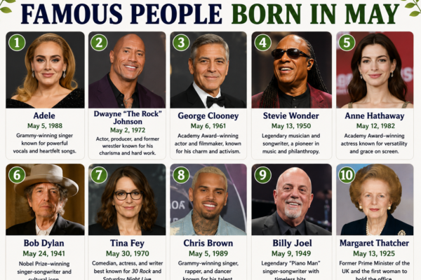 Top 10 Famous People Born in May