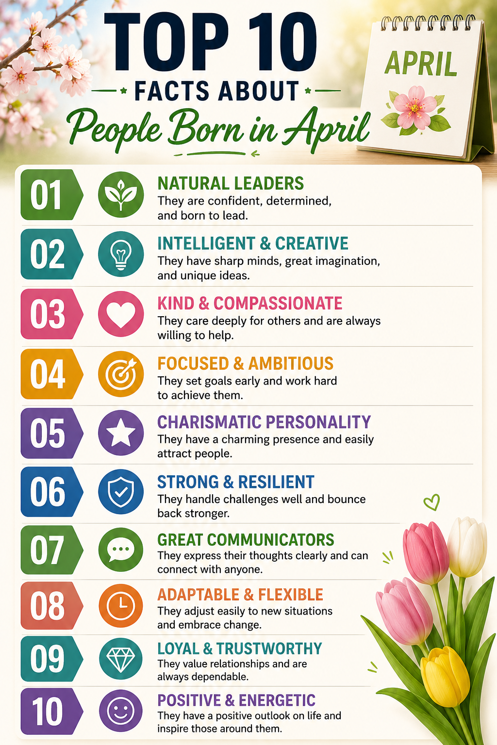 Top 10 Facts About People Born in April