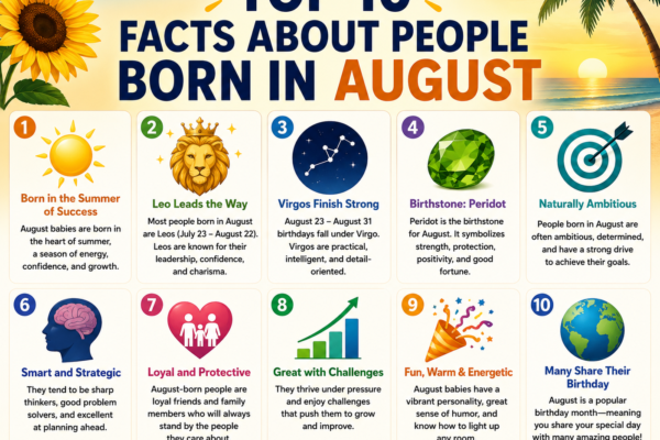 Top 10 Facts About People Born in August