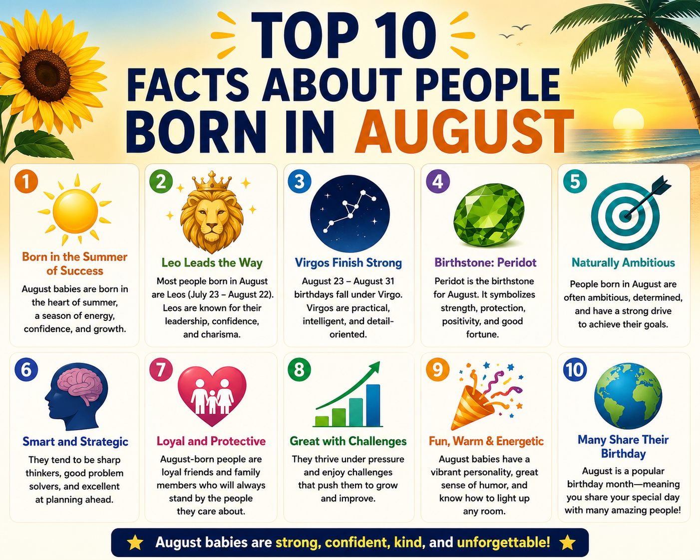 Top 10 Facts About People Born in August