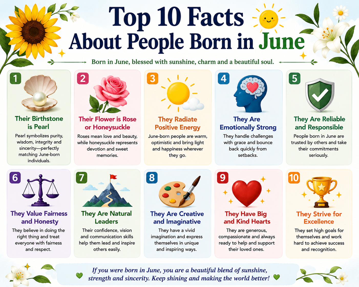 Top 10 Facts About People Born in June