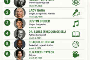 Top 10 Famous People Born in March
