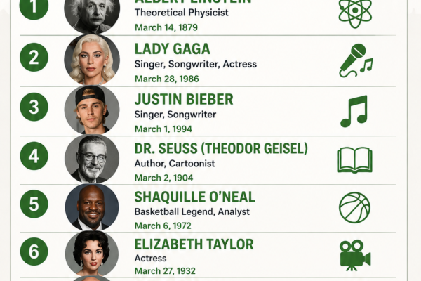 Top 10 Famous People Born in March
