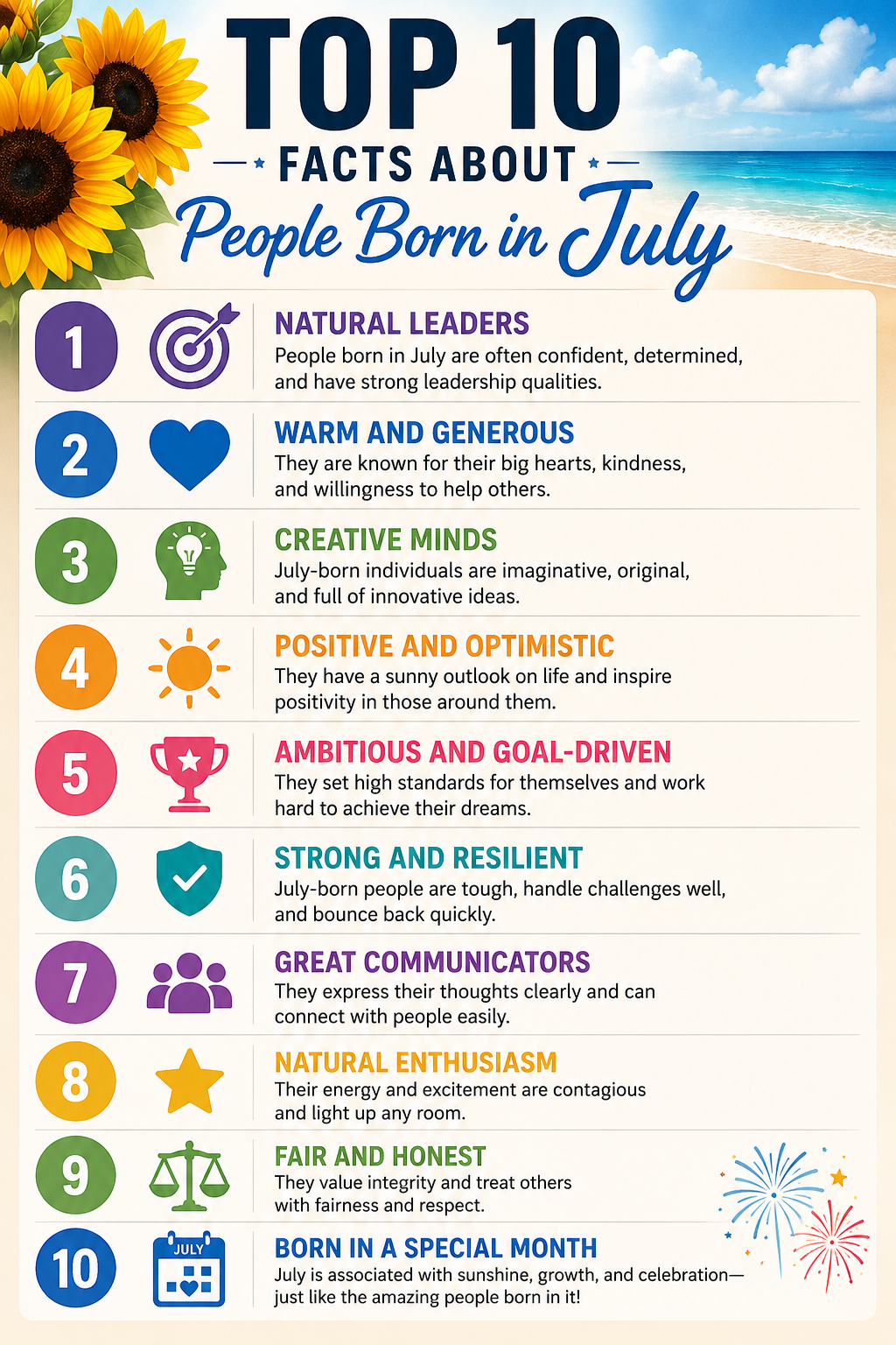 Top 10 Facts About People Born in July
