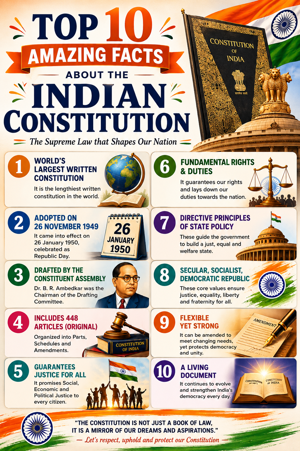 Top 10 Amazing Facts About the Indian Constitution