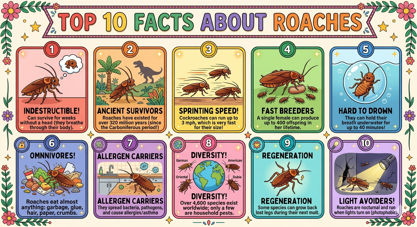 Top 10 Facts About Roaches